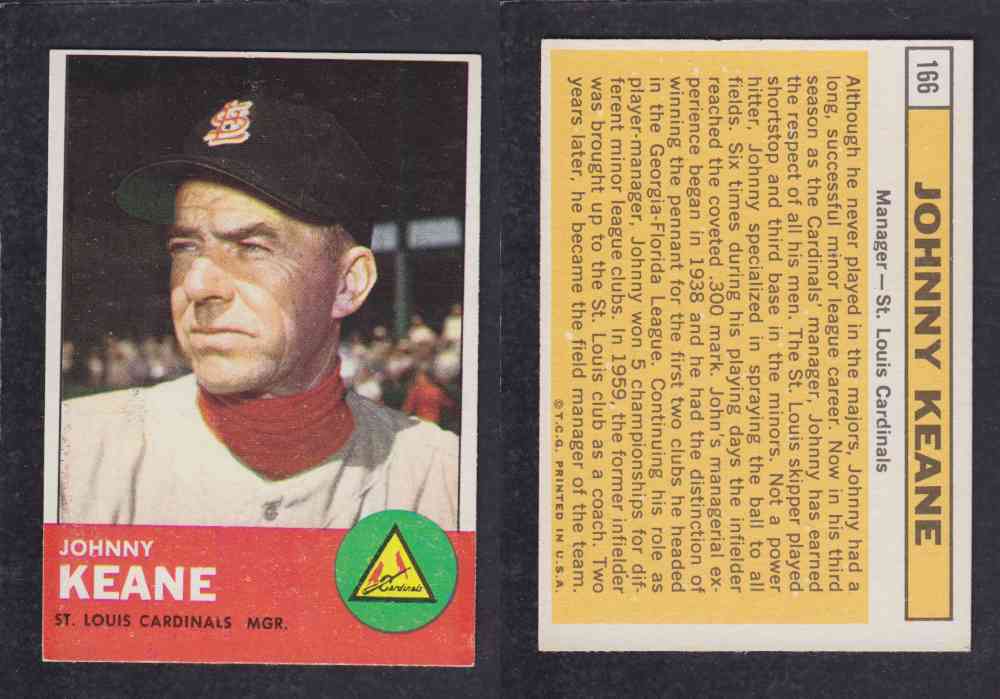 1963  TOPPS BASEBALL CARD  #166  J. KEANE photo