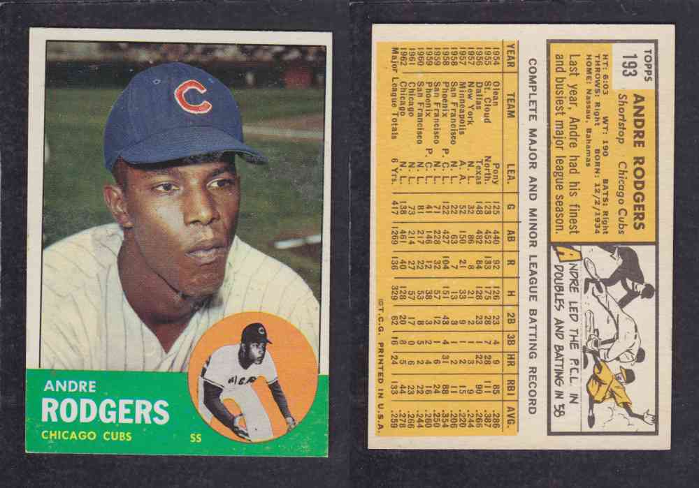 1963  TOPPS BASEBALL CARD  #193   A. RODGERS photo