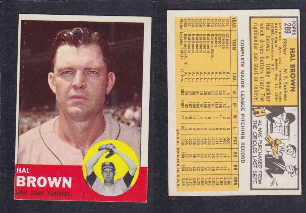 1963  TOPPS BASEBALL CARD  #279  H. BROWN photo