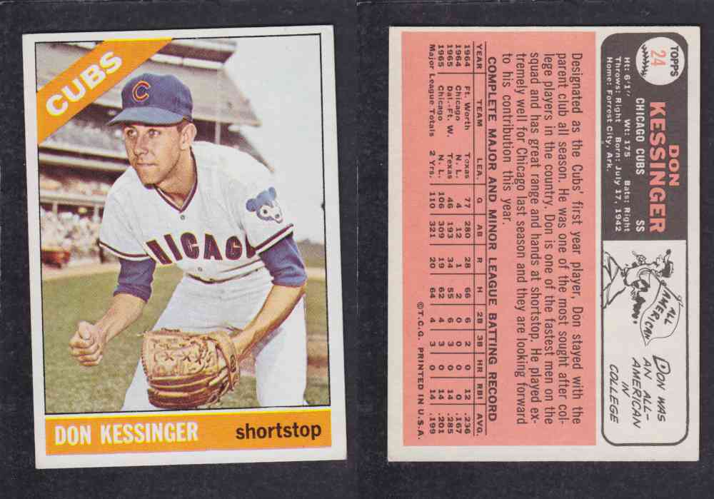 1966  TOPPS BASEBALL CARD  #24  D. KESSINGER photo