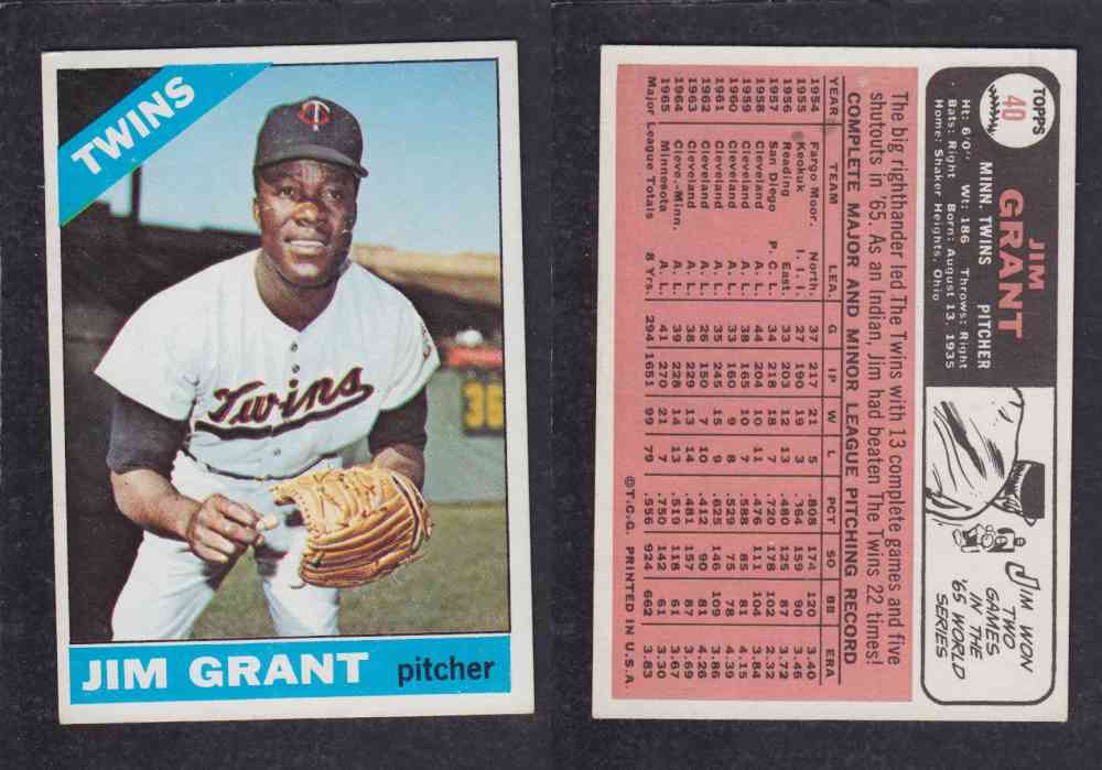 1966  TOPPS BASEBALL CARD  #40  J. GRANT photo