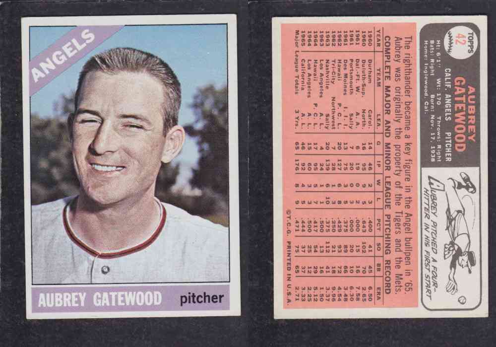 1966  TOPPS BASEBALL CARD  #42  A. GATEWOOD photo