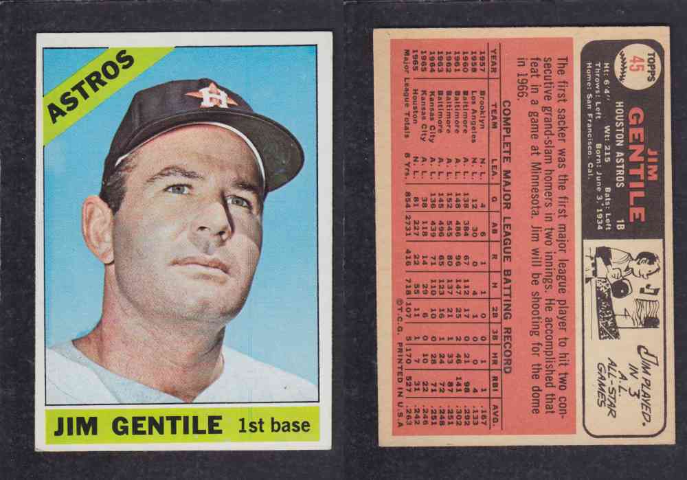 1966  TOPPS BASEBALL CARD  #45  J. GENTILE photo