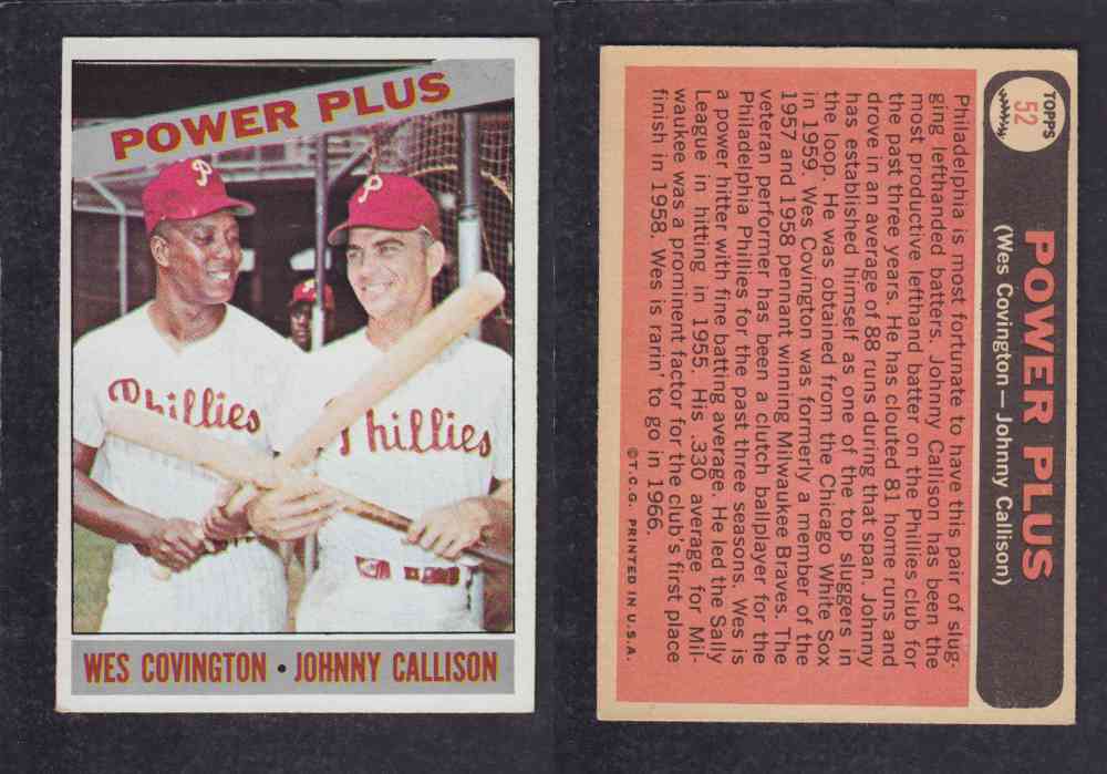 1966  TOPPS BASEBALL CARD  #52  POWER PLUS photo