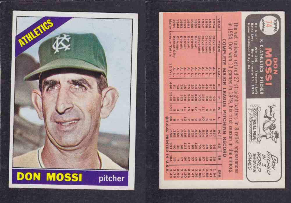 1966  TOPPS BASEBALL CARD  #74  D. MOSSI photo