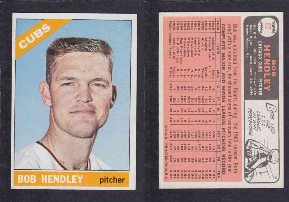 1966  TOPPS BASEBALL CARD  #82  B. HENDLEY photo