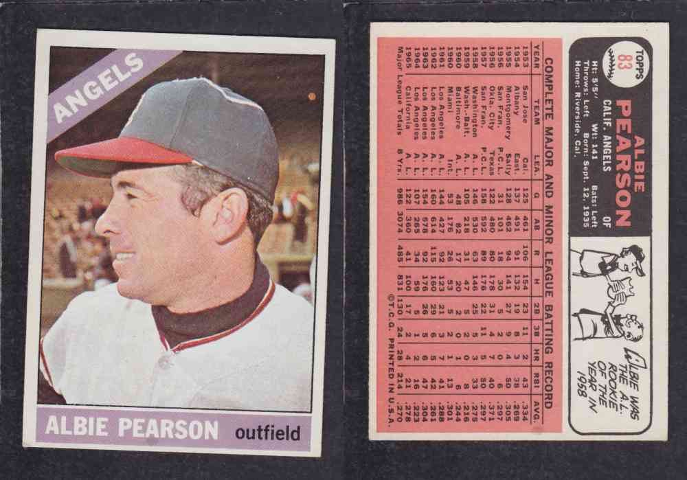 1966  TOPPS BASEBALL CARD  #83  A. PEARSON photo