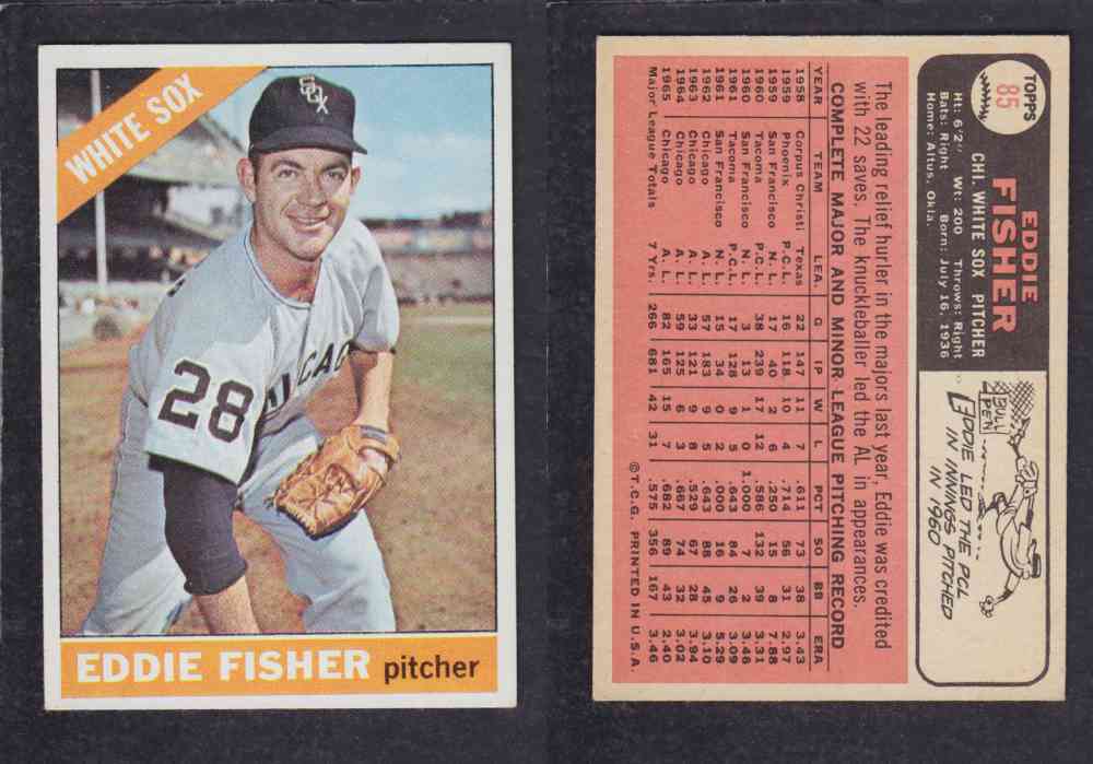 1966  TOPPS BASEBALL CARD  #85  E. FISHER photo