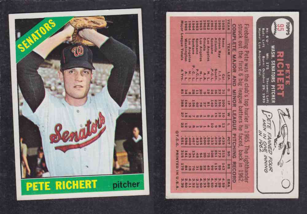 1966  TOPPS BASEBALL CARD  #95  P. RICHERT photo