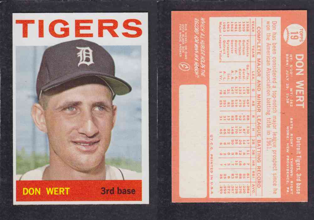 1964  TOPPS BASEBALL CARD  #19  D. WERT photo