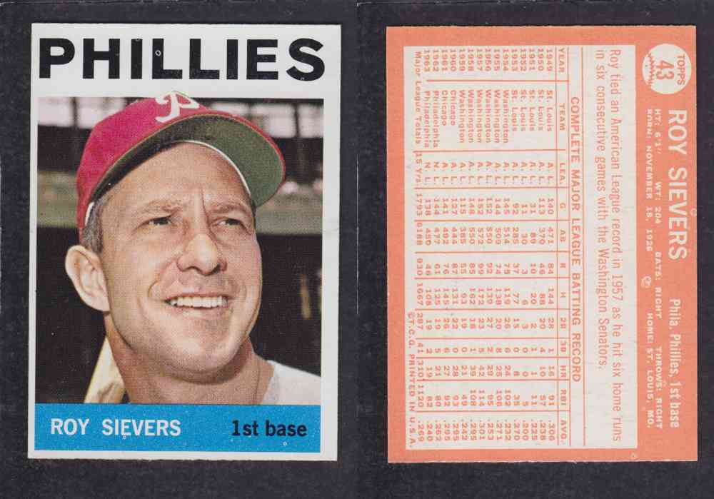 1964  TOPPS BASEBALL CARD  #43  R. SIEVERS photo