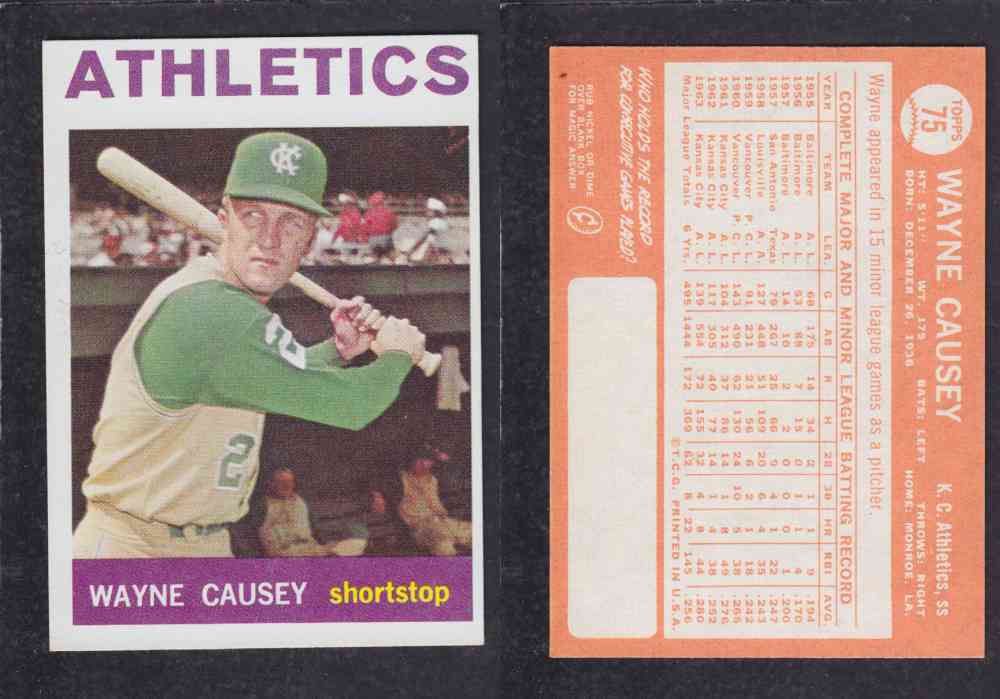 1964  TOPPS BASEBALL CARD  #75  W. CAUSEY photo