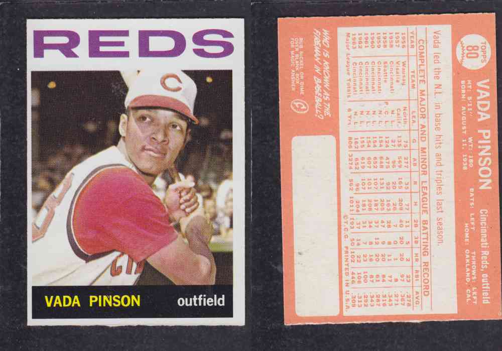 1964  TOPPS BASEBALL CARD  #80  V. PINSON photo