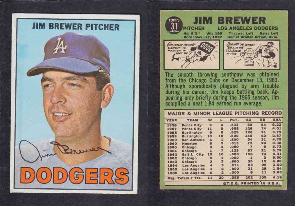 1967   TOPPS BASEBALL CARD  #31  J. BREWER photo