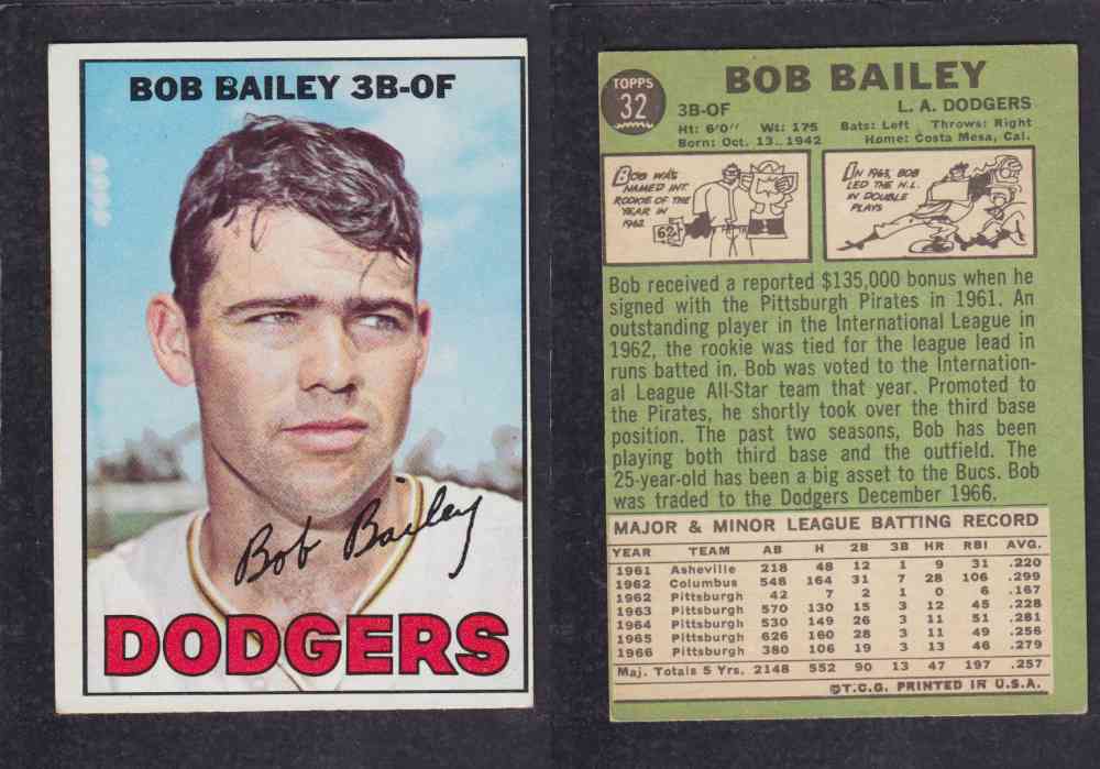 1967   TOPPS BASEBALL CARD  #32   B. BAILEY photo