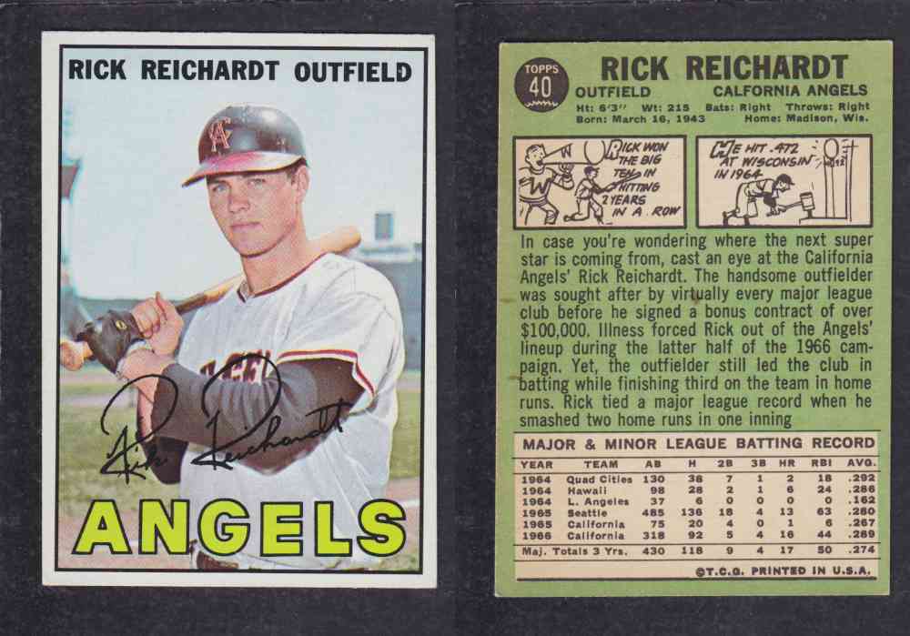 1967   TOPPS BASEBALL CARD  #40  R. REICHARDT photo