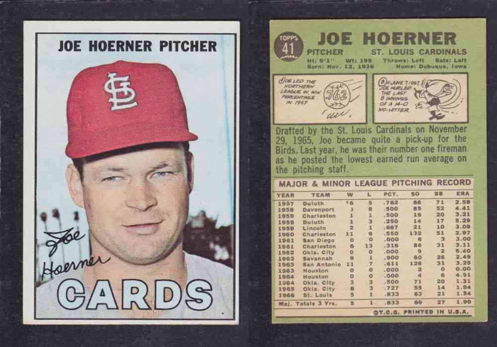 1967   TOPPS BASEBALL CARD  #41  J. HOERNER photo