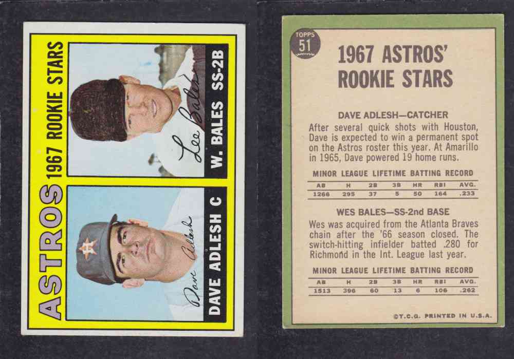 1967   TOPPS BASEBALL CARD  #51  ASTROS' ROOKIE STARS photo