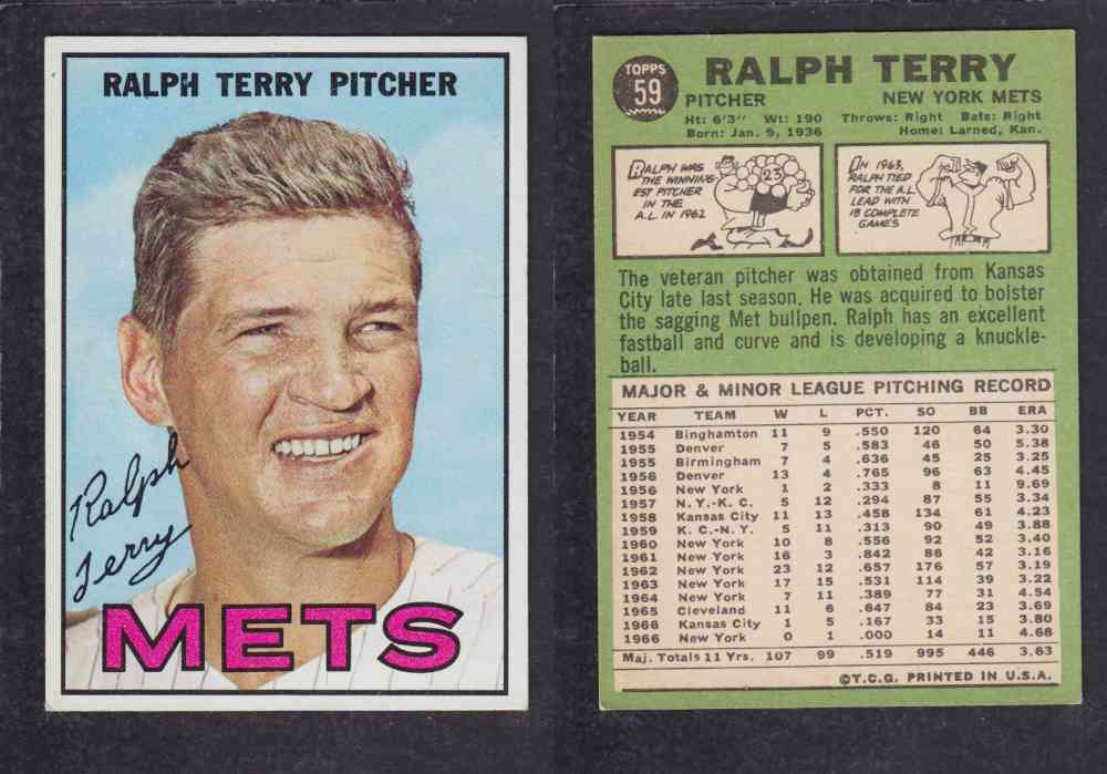1967   TOPPS BASEBALL CARD  #59  R. TERRY photo
