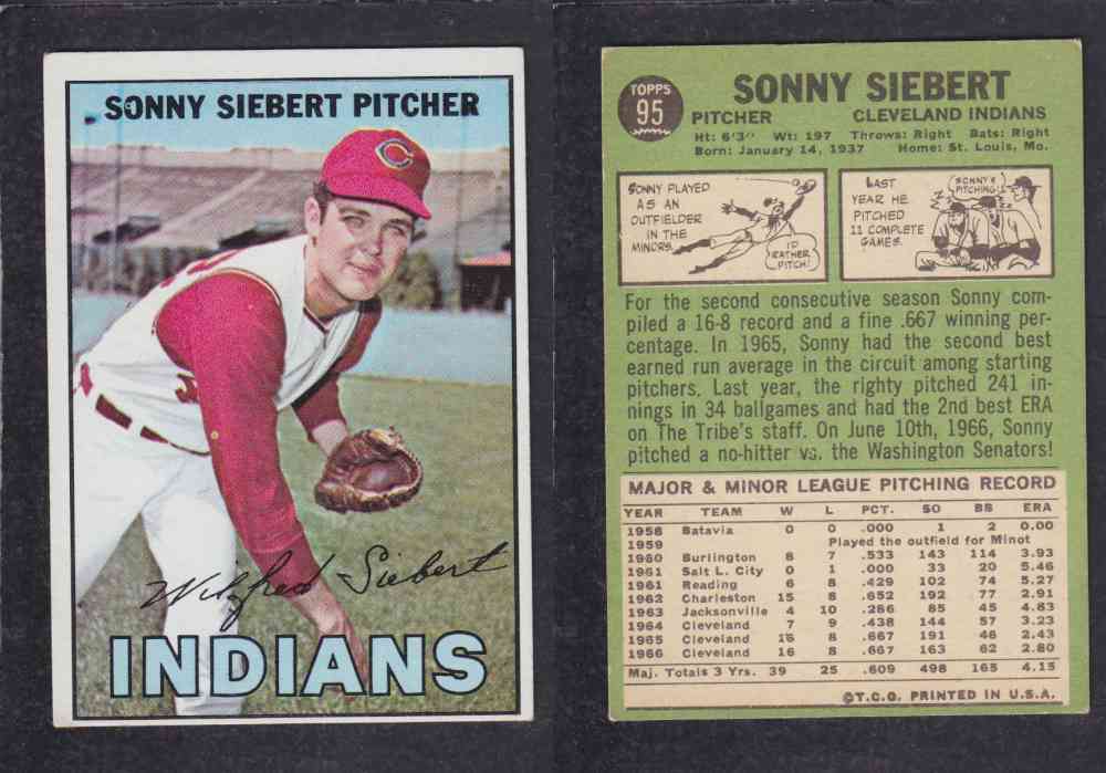 1967   TOPPS BASEBALL CARD  #95  S. SIEBERT photo