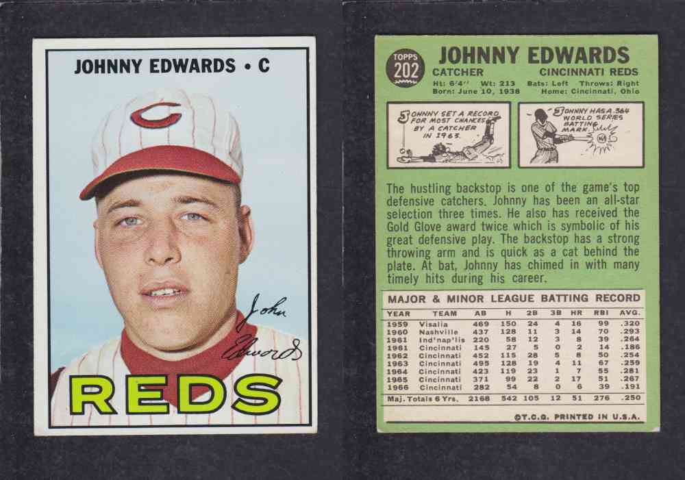 1967  TOPPS BASEBALL CARD  #202  J. EDWARDS photo