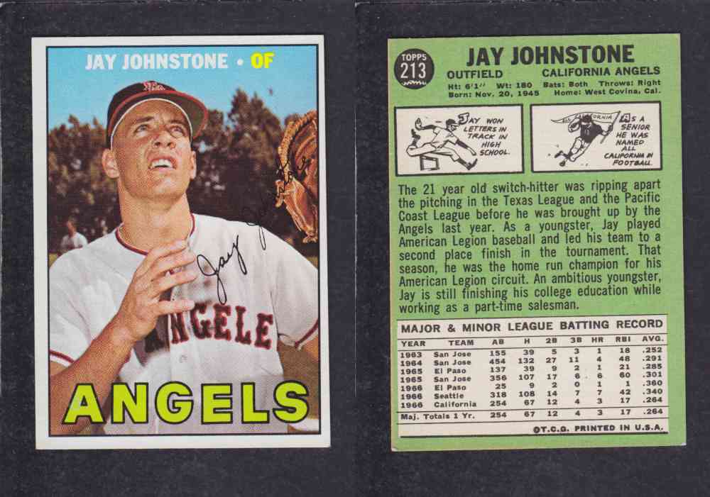 1967  TOPPS BASEBALL CARD  #213  J. JOHNSTONE photo