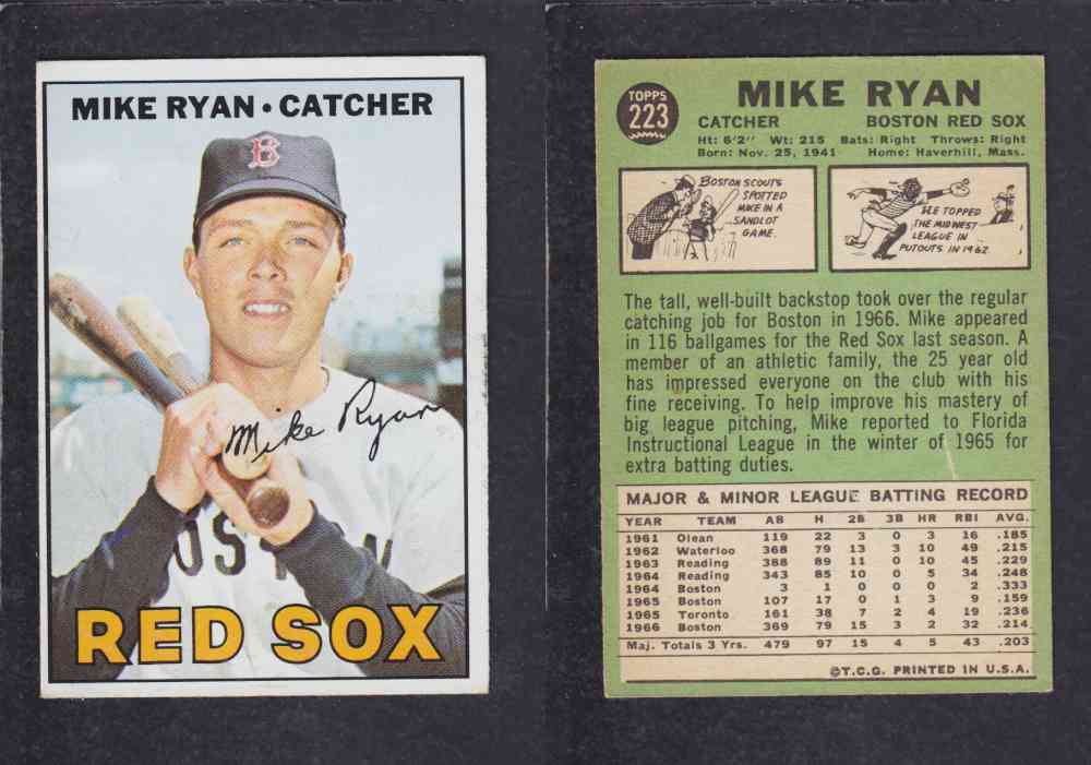 1967  TOPPS BASEBALL CARD  #223  M. RYAN photo