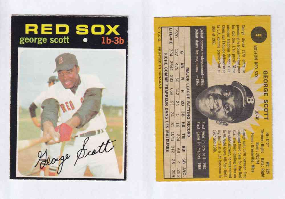 1971 O-PEE-CHEE BASEBALL CARDS #9  G. SCOTT photo