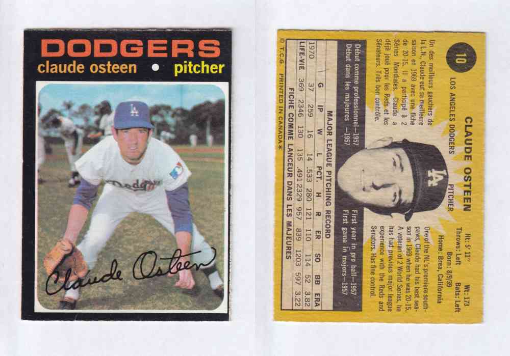 1971 O-PEE-CHEE BASEBALL CARDS #10  C. OSTEEN photo