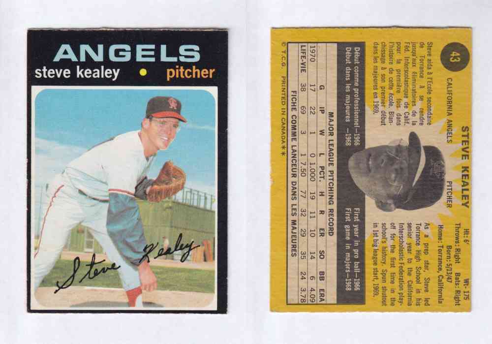 1971 O-PEE-CHEE BASEBALL CARDS #43  S. KEALEY photo