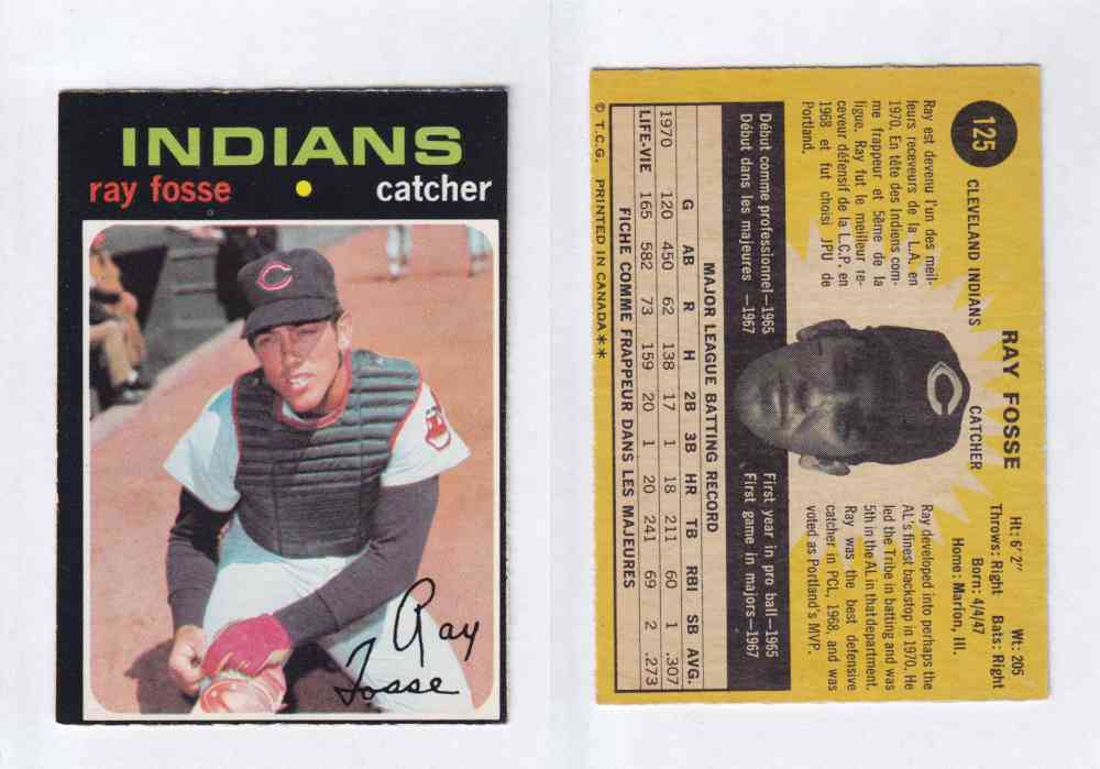 1971 O-PEE-CHEE BASEBALL CARDS #125  R. FOSSE photo