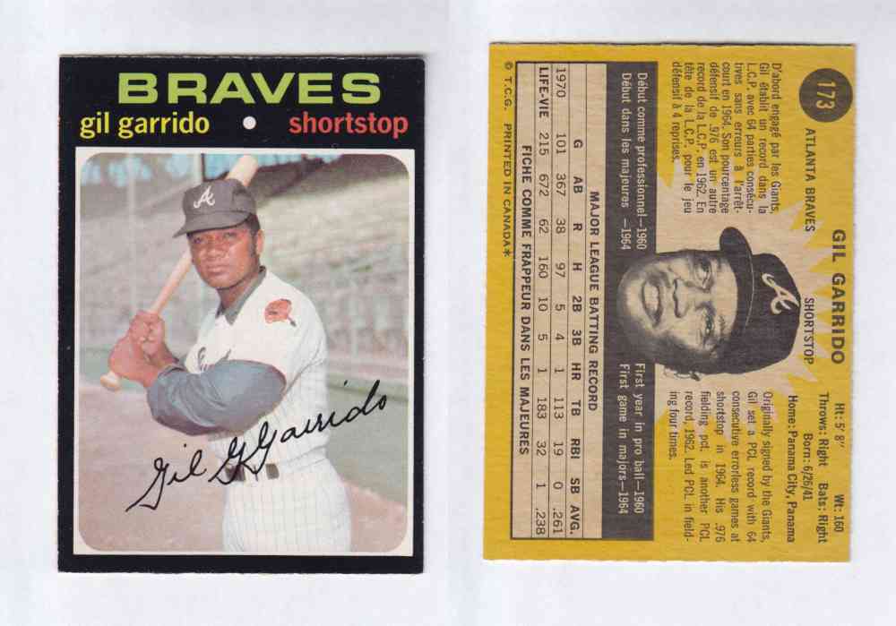 1971 O-PEE-CHEE BASEBALL CARDS #173  G. GARRIDO photo