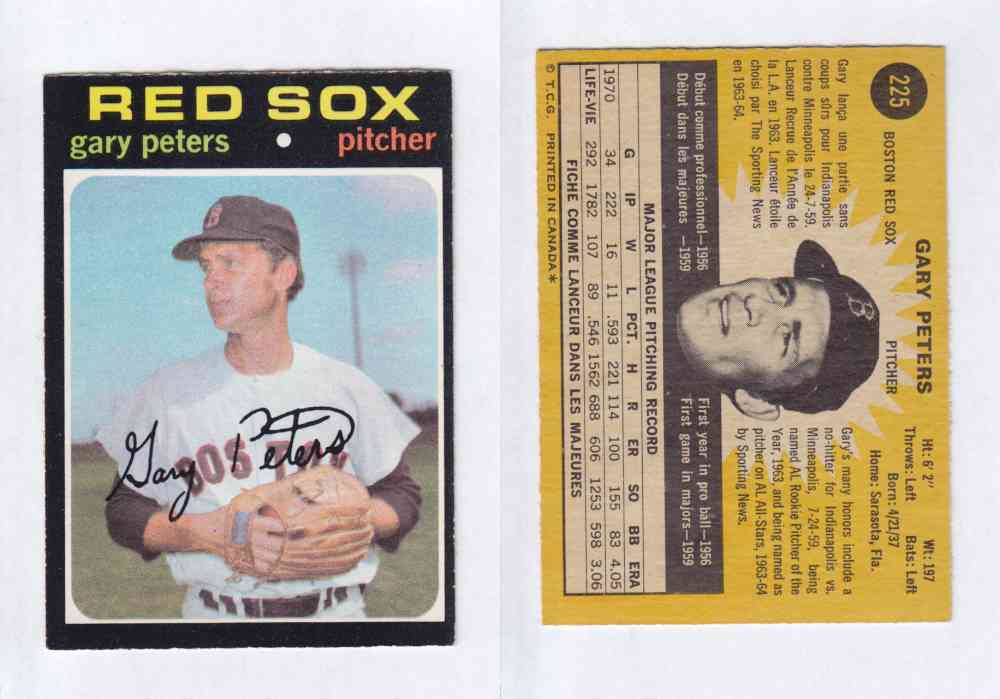 1971 O-PEE-CHEE BASEBALL CARDS #225  G. PETERS photo