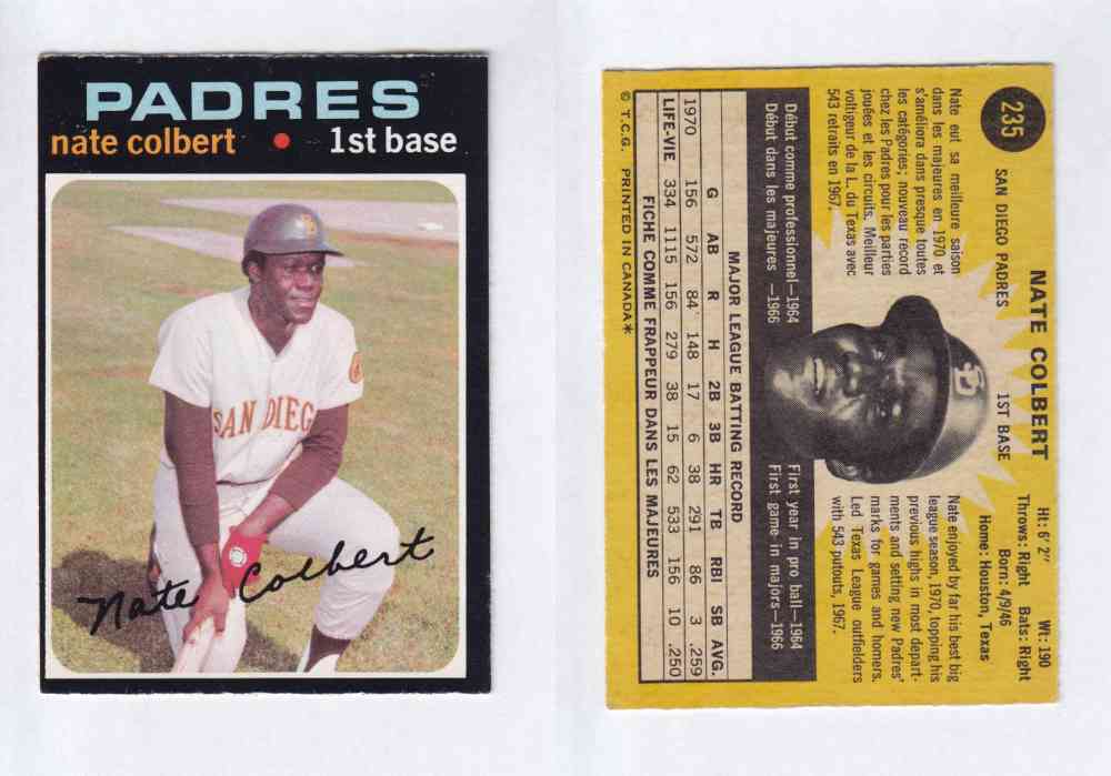 1971 O-PEE-CHEE BASEBALL CARDS #235  N. COLBERT photo