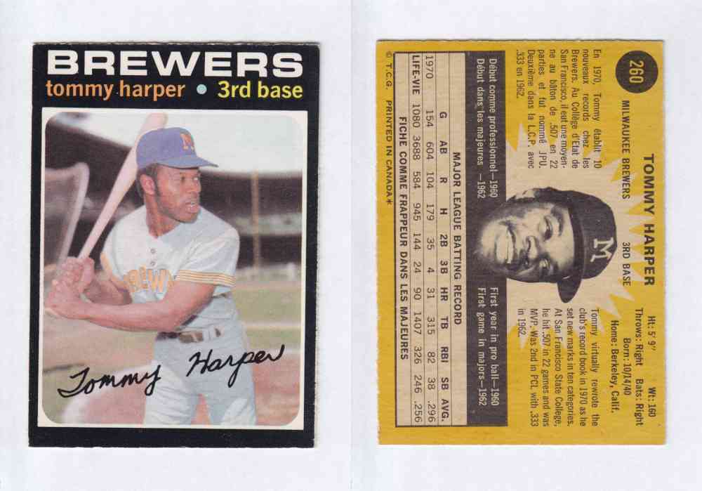 1971 O-PEE-CHEE BASEBALL CARDS #260  T. HARPER photo