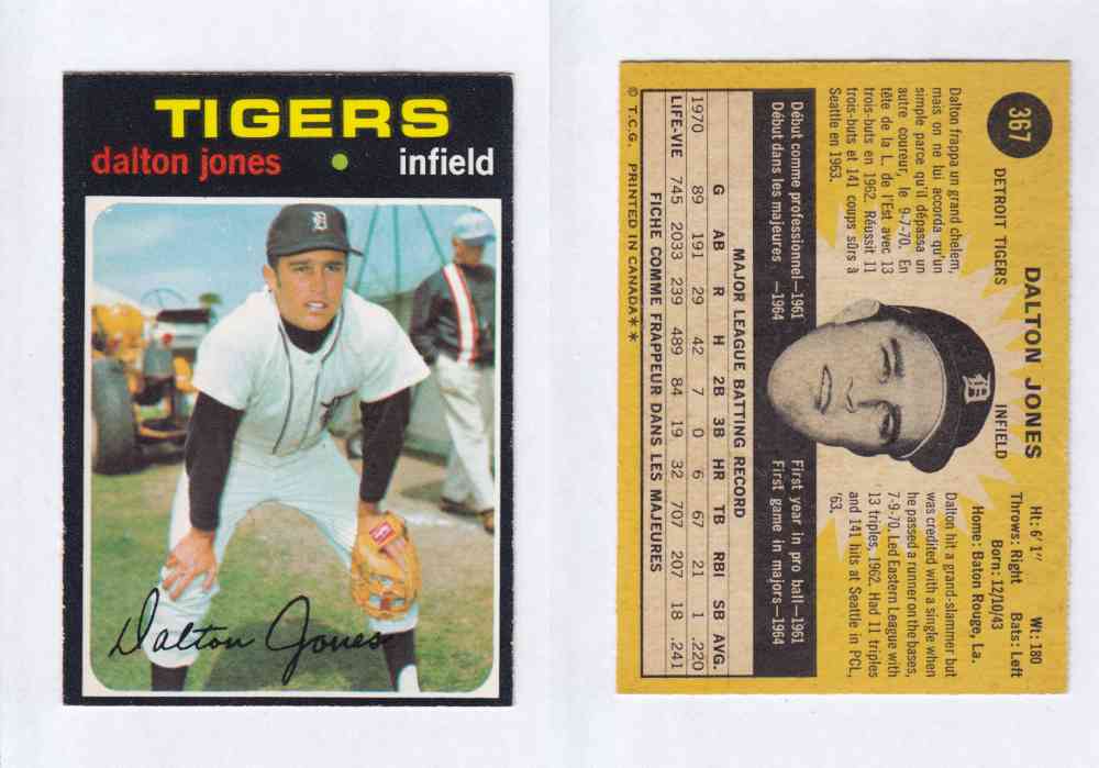 1971 O-PEE-CHEE BASEBALL CARDS #367  D. JONES photo