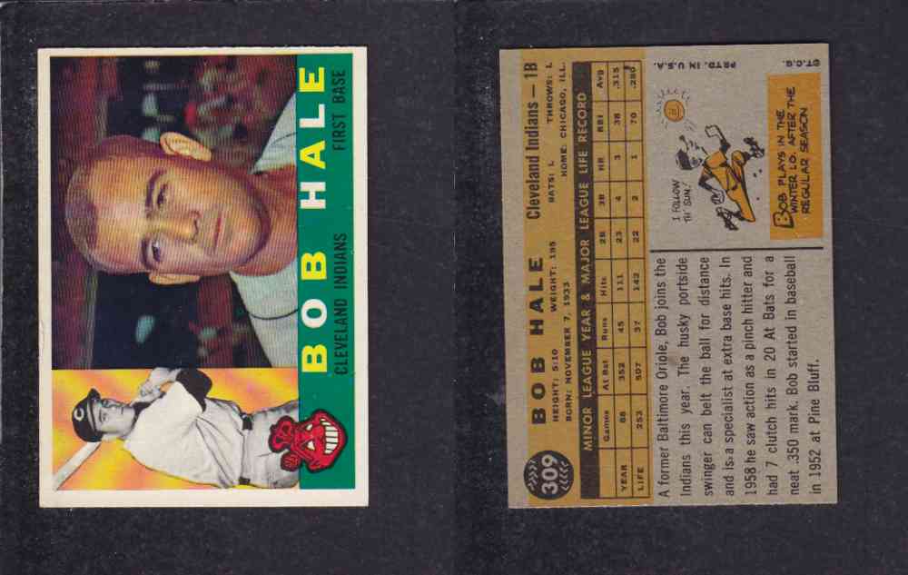 1960 TOPPS BASEBALL CARD #309 B. HALE photo