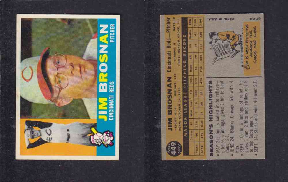 1960 TOPPS BASEBALL CARD #449 J. BROSNAN photo