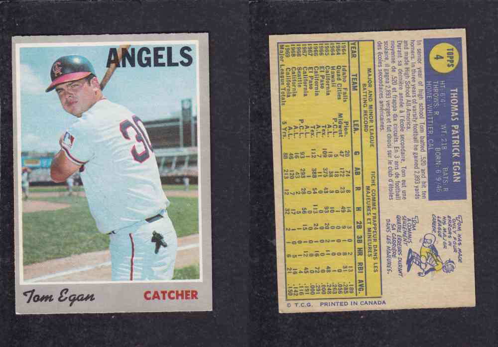 1970 O-PEE-CHEE BASEBALL CARD #4 T. EGAN photo