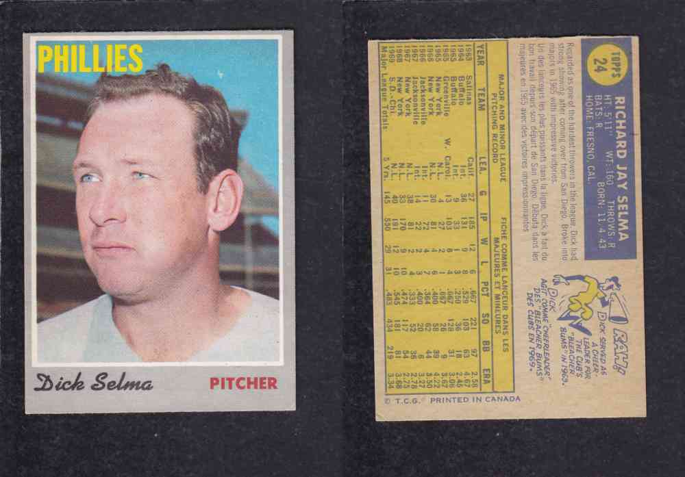 1970 O-PEE-CHEE BASEBALL CARD #24 D. SELMA photo