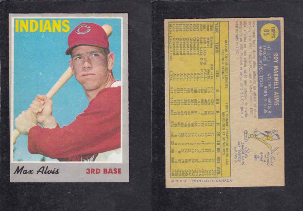 1970 O-PEE-CHEE BASEBALL CARD #85 M. ALVIS photo