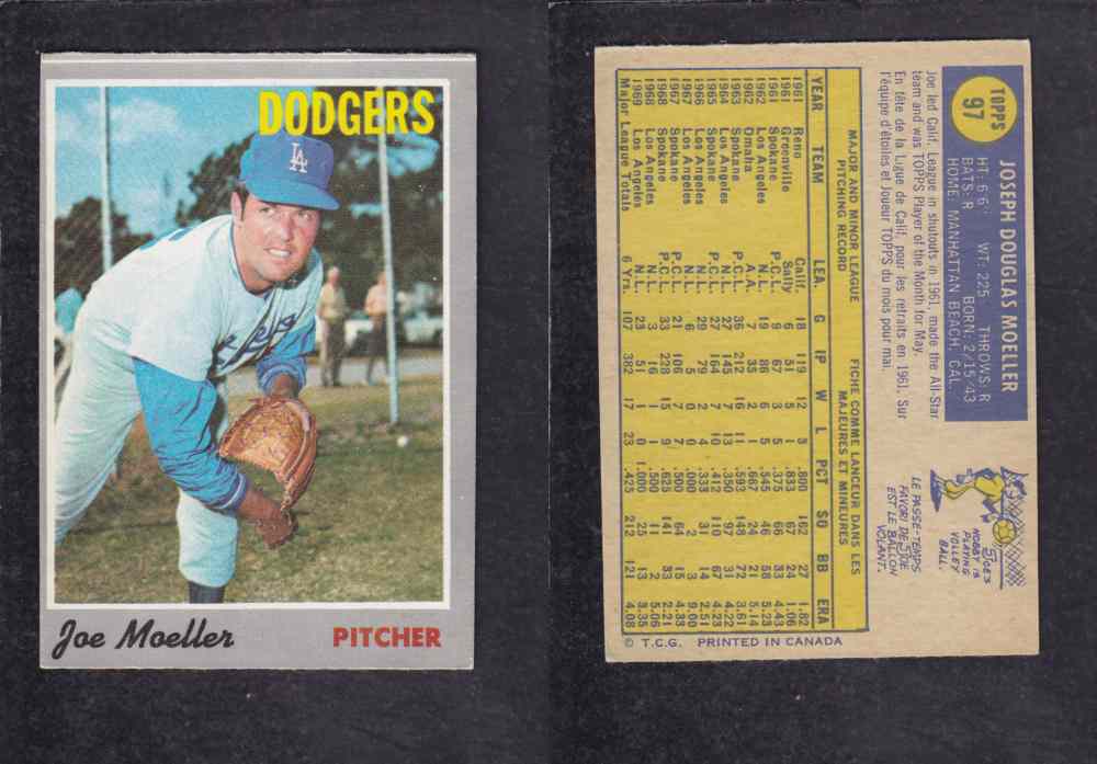 1970 O-PEE-CHEE BASEBALL CARD #97 MOELLER photo