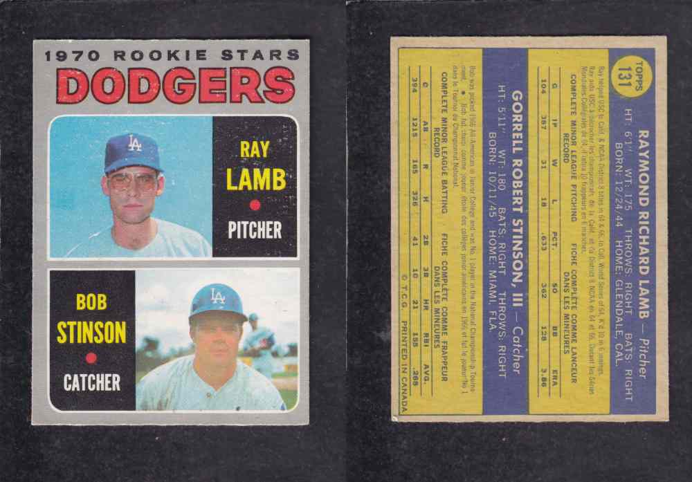 1970 O-PEE-CHEE BASEBALL CARD #131 R. LAMB / B. STINSON photo