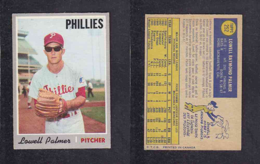 1970 O-PEE-CHEE BASEBALL CARD #252 L. PALMER photo