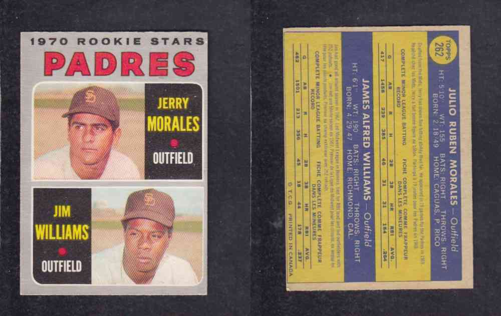 1970 O-PEE-CHEE BASEBALL CARD #262 ROOKIE STARS PADRES photo