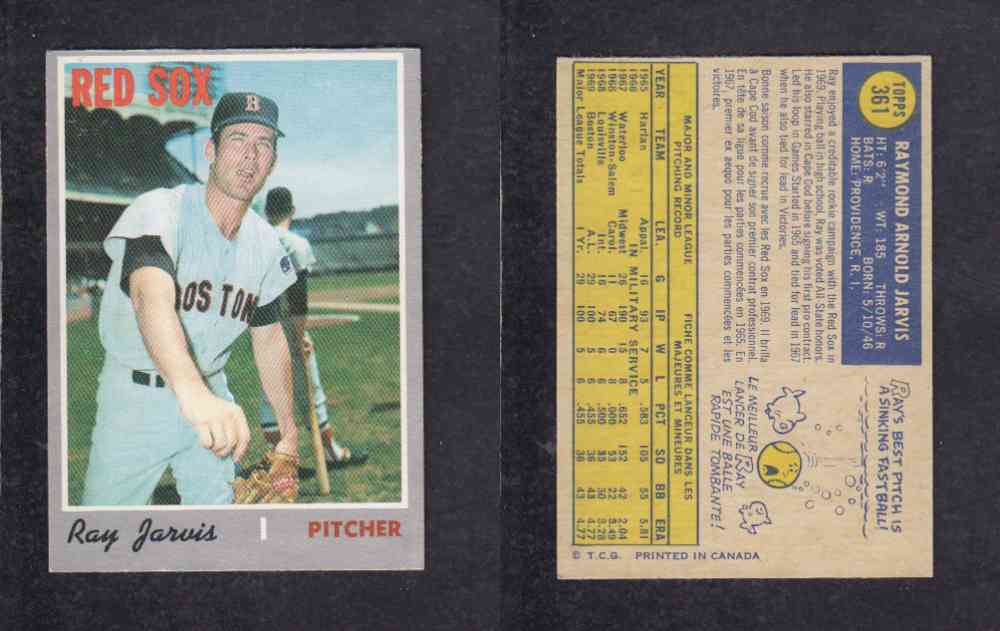 1970 O-PEE-CHEE BASEBALL CARD #361 R. JARVIS photo