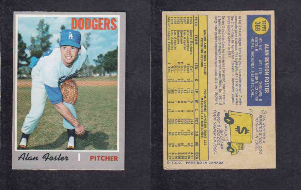 1970 O-PEE-CHEE BASEBALL CARD #369 A. FOSTER photo