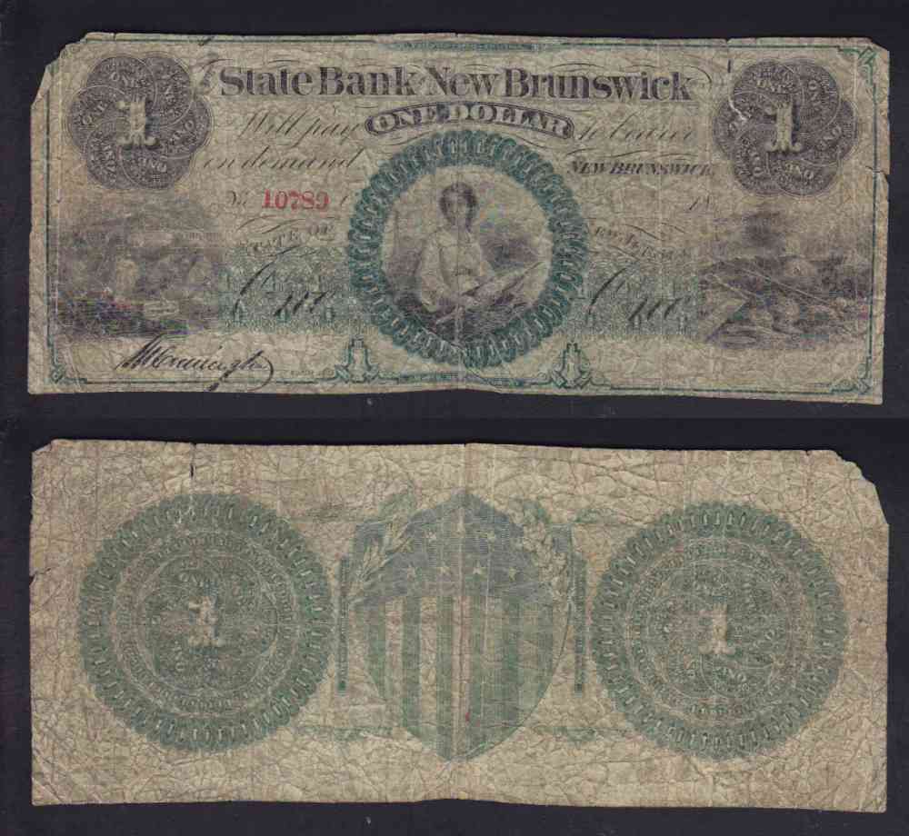 1860 CANADA 1$ DOLLAR STATE BANK AT NEW BRUNSWICK CHARTERED BANK NOTE photo 1860 CANADA 1$ DOLLAR STATE BANK AT NEW BRUNSWICK CHARTERED BANK NOTE photo