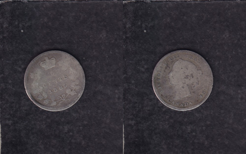 1885 CANADA 0.05$ CENTS SILVER COIN photo 1885 CANADA 0.05$ CENTS SILVER COIN photo