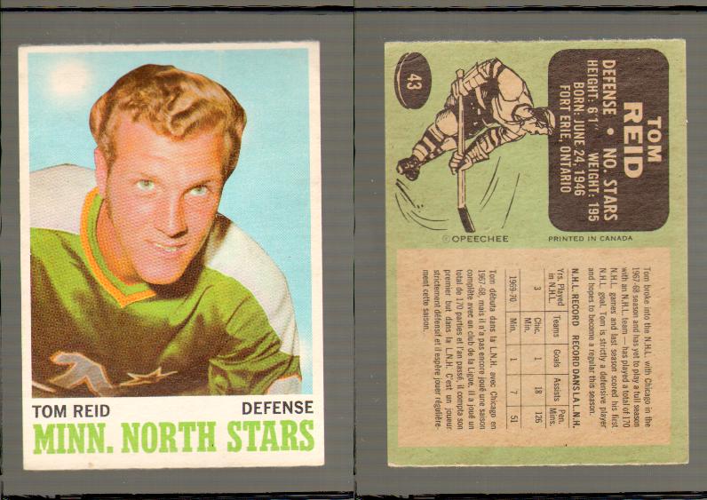 1970-71 O-PEE-CHEE CARD #43 T. REID photo